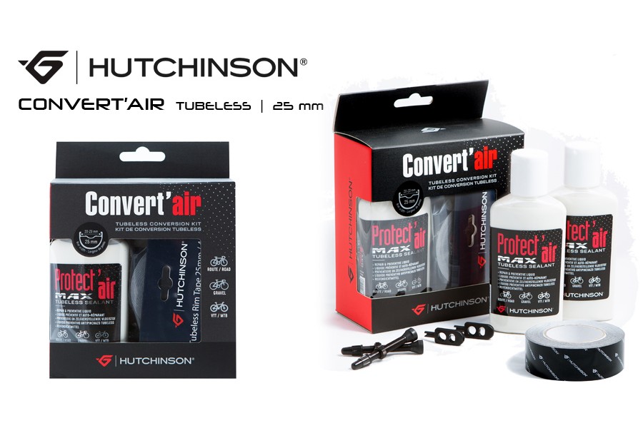 TUBELESS KIT HUTCHINSON CONVERTAIR - ΤΑΙΝΙΕΣ 25mm - 2 ΥΓΡΑ 120ml - 2 ΒΑΛΒ. 48mm - ΕΡΓΑΛ. TUBELESS KIT HUTCHINSON CONVERTAIR - ΤΑΙΝΙΕΣ 25mm - 2 ΥΓΡΑ 120ml - 2 ΒΑΛΒ. 48mm - ΕΡΓΑΛ.