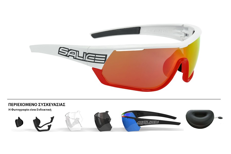 ΓΥΑΛΙΑ SALICE 016RWX WHITE-RED ΜΕ ΦΑΚΟΥΣ Mirror Photocromic by NXT cat.1-3 + ΔΩΡΟ Rainbow red ΓΥΑΛΙΑ SALICE 016RWX WHITE-RED ΜΕ ΦΑΚΟΥΣ Mirror Photocromic by NXT cat.1-3 + ΔΩΡΟ Rainbow red