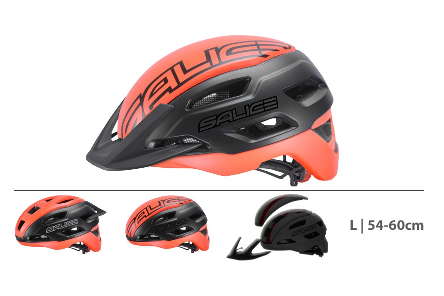 ΚΡΑΝΟΣ SALICE STELVIO black-orange με γείσο - κάλυμμα - safety led