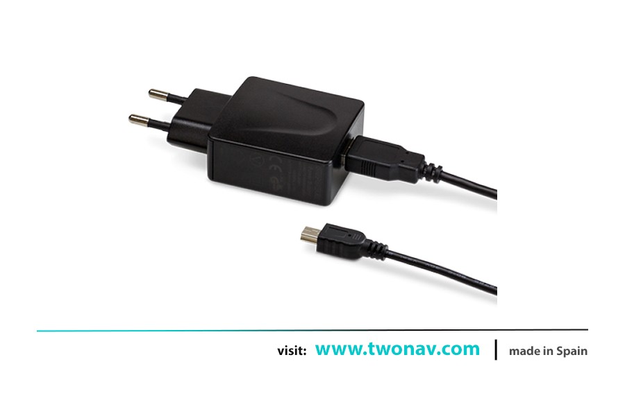 ΦΟΡΤΙΣΤΗΣ TWONAV - TRAIL 2 - AVENTURA 2 - MICRO USB 2A WALL CHARGER black